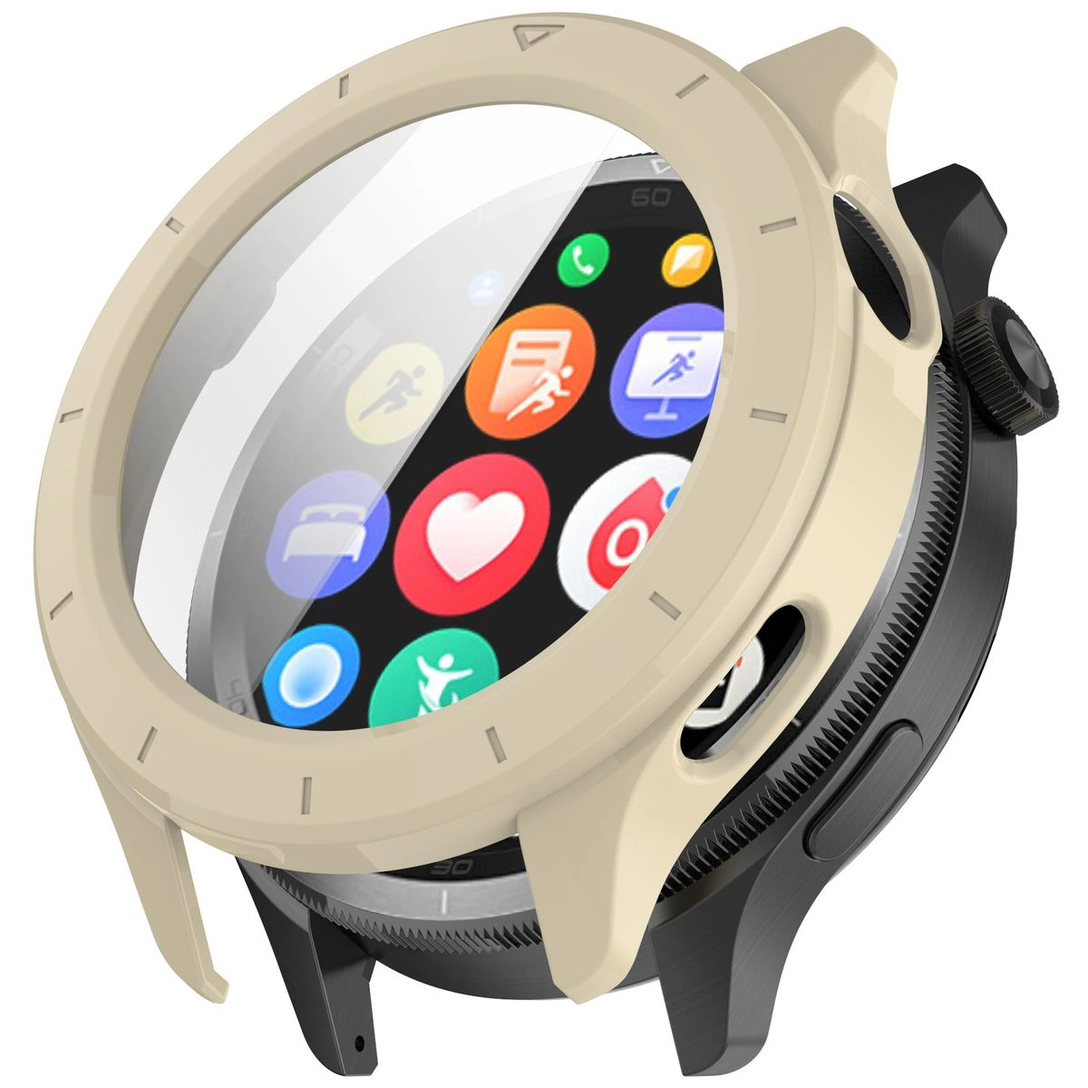 Wizualizacja nakładania etui Bizon Case Watch Adamo do Xiaomi Watch S4